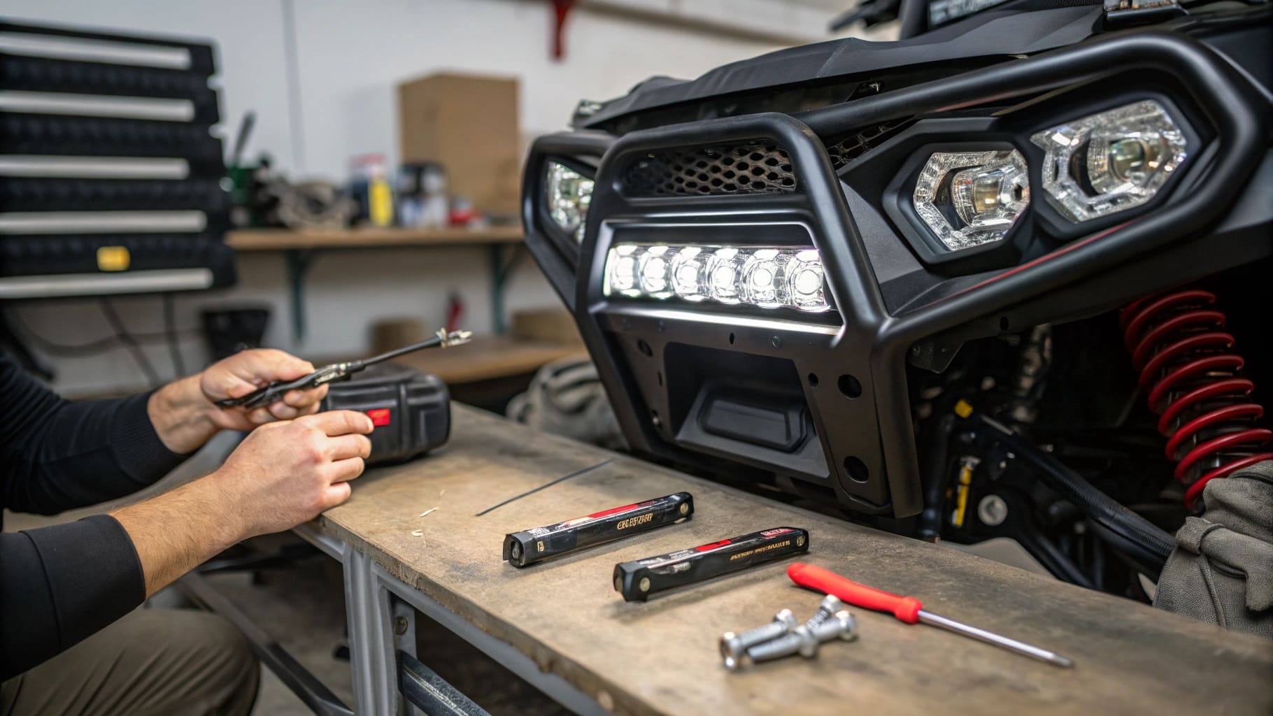 ATV light bar installation