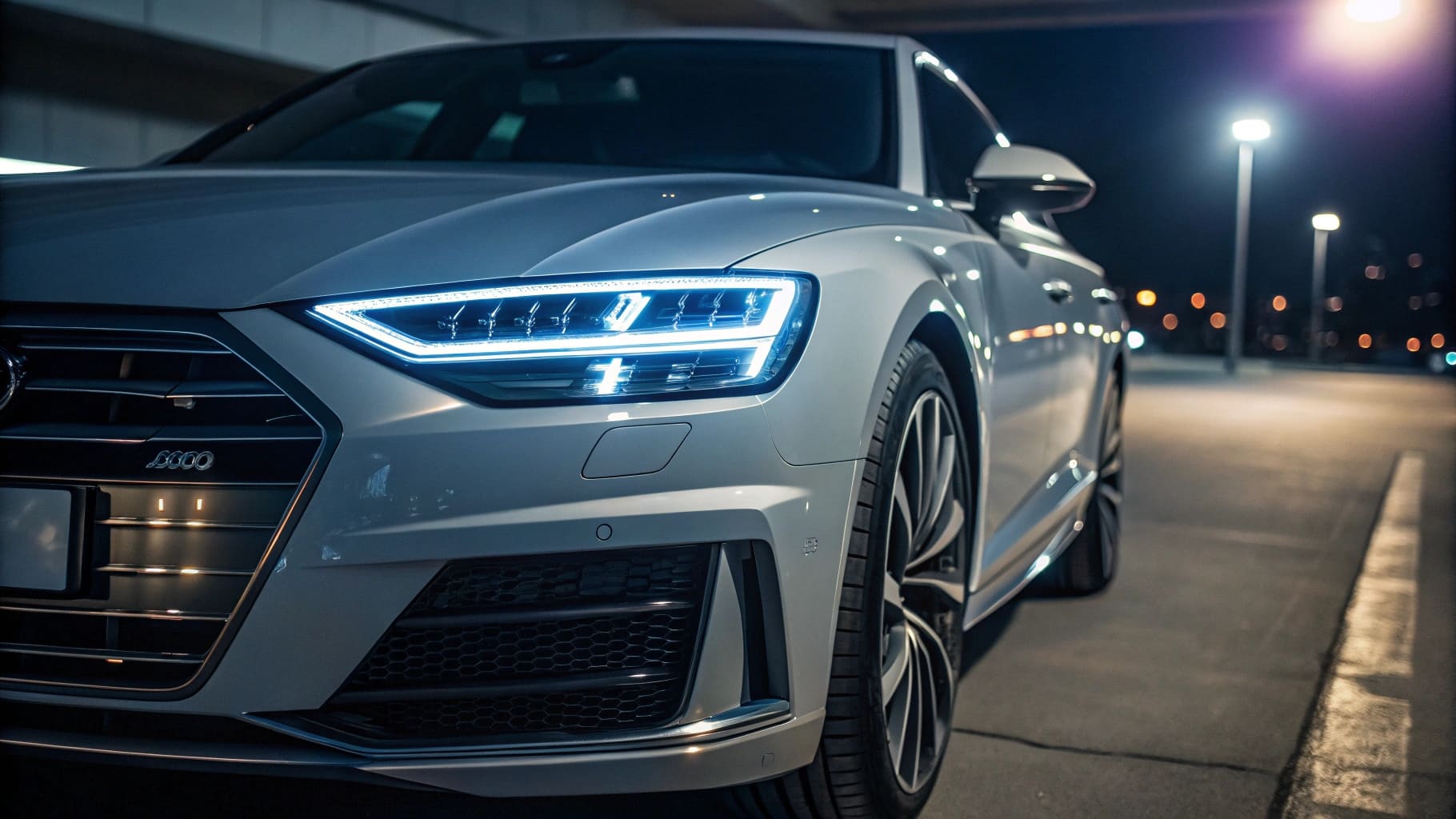 Car with LED legal lights